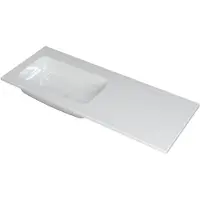 Ink wastafel faktor polystone links zonder kraangat 120 cmx45 cmx1,5 cm glans wit 3407024