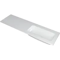 Ink wastafel faktor polystone rechts zonder kraangat 160 cmx45 cmx1,5 cm glans wit 3407047