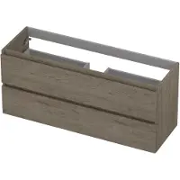 Ink Onderkast 2 laden greeploos met houten keerlijst 120 cm x 40 cm x 52 cm Greige eiken 1257039