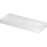 Ink Wastafel United Porselein met 1 kraangat incl. porseleinen click plug en verborgen overloop systeem 120 cm x 45 cm x 11 cm Mat wit 0206102
