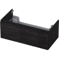 Ink Onderkast 1 lade greeploos met houten keerlijst 90 cm x 45 cm x 35 cm Houtskool eiken 1257538