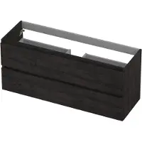 Ink Onderkast 2 laden greeploos met houten keerlijst 120 cm x 40 cm x 52 cm Houtskool eiken 1257038