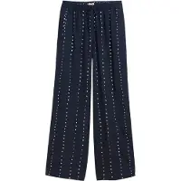 Tom Tailor Bandplooibroek 'Palazzo' donkerblauw / wit