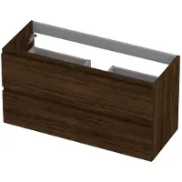 Ink Onderkast 2 laden greeploos met houten keerlijst 100 cm x 40 cm x 52 cm Koper eiken 1257030