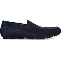 Manfield Donkerblauwe suède loafer | Maat 43