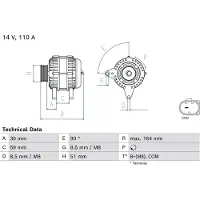 Bosch 0 986 084 760 Dynamo / Alternator