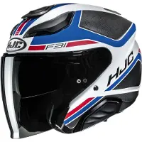 HJC F31 Ceron Wit Rood Blauw Jethelm Maat XL