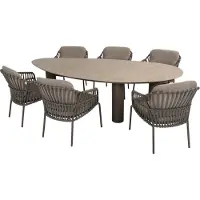 4 Seasons Outdoor Arizona Capalbio dining tuinset 240x130xH75 cm 7 delig pebble keramiek terre