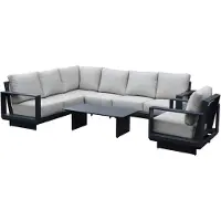 AVH-Collectie Avellino hoek loungeset 6 delig antraciet aluminium soft grey