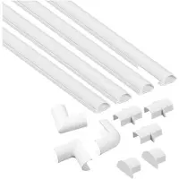 D-Line Kabelgoot + Verbindingen Set Zelfklevend Clip-over Accessoires 20x10mm Wit