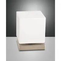 FABAS LUCE LED-tafellamp Brenta, dimbaar, wit / opaal, Woon-/ Eetkamer, Glas, Modern, LED tafellamp