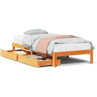 vidaXL Bedframe met lades massief grenenhout wasbruin 135x190 cm