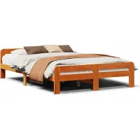 vidaXL Bedframe zonder matras massief grenenhout wasbruin 200x200 cm