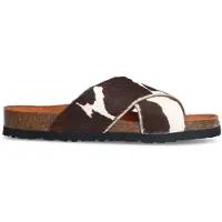 Manfield Slippers met cow print | Maat 40
