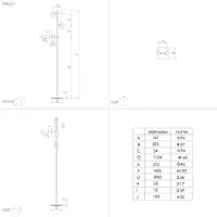 Eglo 390071 Cartagena Staande Lamp Staal Zwart/Hout Bruin - 3 x GU10 4,5W