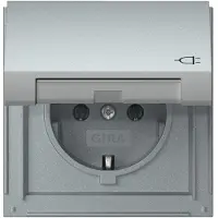 Gira TX44 IP44 Aluminium Stopcontact Met Scharnierende Afdekking - 445465