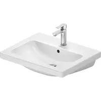 Duravit DU D-Code 2.0 wastafel, 600x480 mm, met overloop, met gat voor de kraan, glanzend wit, 1 stuk.