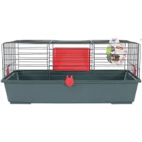 Zolux Kooi voor grote knaagdieren, CLASSIC, 80 cm, grijs-rood