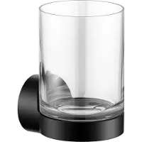 Keuco KE Glashalter Collection REVA 12850 mit Echtkristall-Glas sw-matt, 12850379000