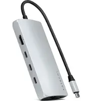 Satechi USB-C multipoortadapter 8K met Ethernet V3 zilver