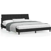 vidaXL Bedframe met LED zonder matras "Hanko" fluweel zwart 180x200 cm