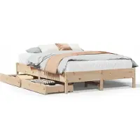 vidaXL Bedframe zonder matras massief grenenhout 135x190 cm
