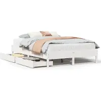 vidaXL Bedframe zonder matras massief grenenhout wit 140x200 cm