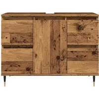 vidaXL Badkamerkast 80x33x60 cm bewerkt hout oud houtkleurig