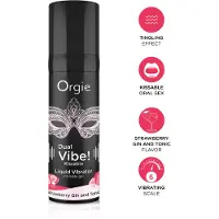 Orgie Dual Vibe - unisex vloeibare vibrator - Aardbei - Gin Tonic (15 ml)