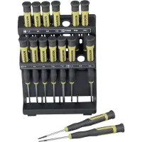 Proxxon MICRO Schroevendraaierset Elektronica en fijnmechanica 15-delig Plat, Kruiskop Phillips, Binnen-zesrond (TX), Inbus