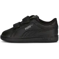 Puma Smash 3.0 leren V sneakers, Zwart/Grijs, Maat 20