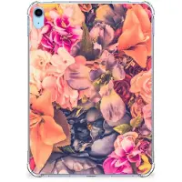 B2Ctelecom Back Cover voor iPad (2022) 10.9 | iPad 10.9 (2025) Siliconen Hoesje Bosje Bloemen