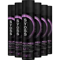 Syoss Fullness - Haarspray - Styling, Verzorging en Herstel - Directe Transformatie - Volle en Volumineuze Look - Dun en Fijn Haar - Voordeelverpakking - 6x300 ml
