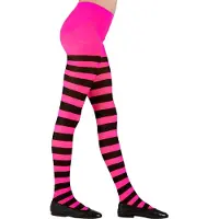 Widmann Panty roze zwart gestreept kind