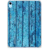 B2Ctelecom iPad (2022) 10.9 | iPad 10.9 (2025) Silicone Tablet Hoes Wood Blue