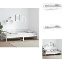 vidaXL Dagbed, wit, massief hout, grenen, 90x200 cm - Bedden & Bedframes