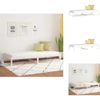 vidaXL Dagbed, wit, 90x200 cm, massief grenenhout - Bedden & bedframes