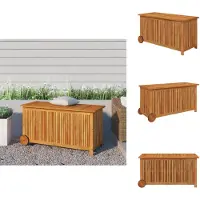 vidaXL Tuinkist met wielen, 113x50x58 cm, massief acaciahout - Tuinkisten