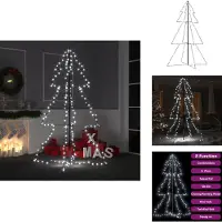 vidaXL Kerstboom in kegelvorm, 200 LED's, geschikt voor binnen en buiten, 98x150 cm - Kerstbomen