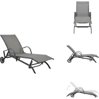 vidaXL Zonnebed - Zonnebedden - Ligstoel - Ligstoelen - Ligbed staal en textileen
