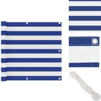 vidaXL Balkonscherm - Balkonschermen - Scherm - Schermen - Balkonscherm 90x500 cm oxford stof wit en blauw