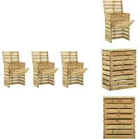 vidaXL Compostbak - Compostbakken - Composteerbak - Composteerbakken - Tuincompostbakken 3 st 80x50x100 cm geïmpregneerd grenenhout