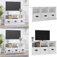 vidaXL Tv-meubel 100x35x50 cm bewerkt hout hoogglans wit - Tv-kast - Tv-kasten - Tv-meubel - Hifi-meubel
