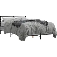 vidaXL Bedframe, grijs Sonoma, 120x200 cm, van houtvezel en metaal