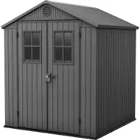 Keter Darwin Darwin 66 Tuinhuis - dubbele deuren + ramen - 190x183x221 cm - Grijs