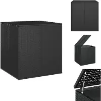 vidaXL Tuinkussenbox van PE-rotan, 100x97,5x104 cm, zwart - Tuinboxen