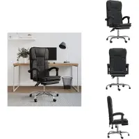 vidaXL bureaustoel met ligfunctie, zwart, kunstleer - Bureaustoelen