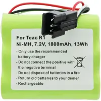 AccuCell Accu geschikt voor Teac R1, type BP-R1EU, BP-R12EU, BP-R1EU, BP-R2, BP-R5, 7,2V, 1800mAh
