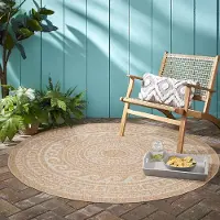 Muratap Natur vloerkleed garden rond buitenkleed sisal laagpolig indoor en outdoor 160 cm rond