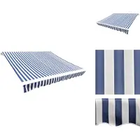 vidaXL Luifeldoek - Luifeldoeken - Zonnescherm - Zonneschermen - Luifeldoek 6x3 m canvas blauw en wit